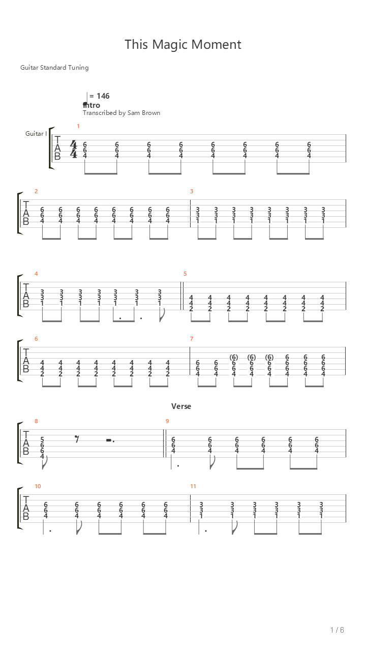 This Magic Moment吉他谱