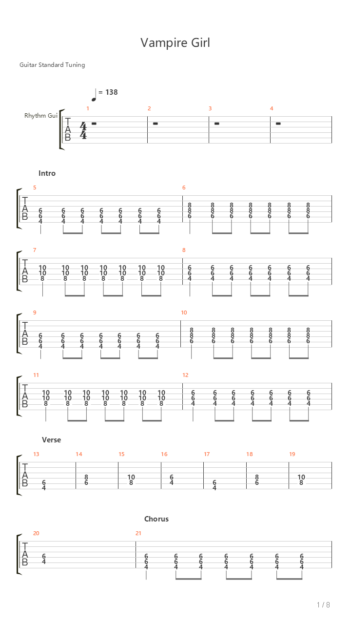 Vampire Girl吉他谱
