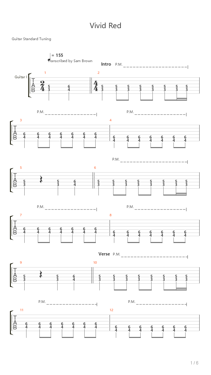Vivid Red吉他谱