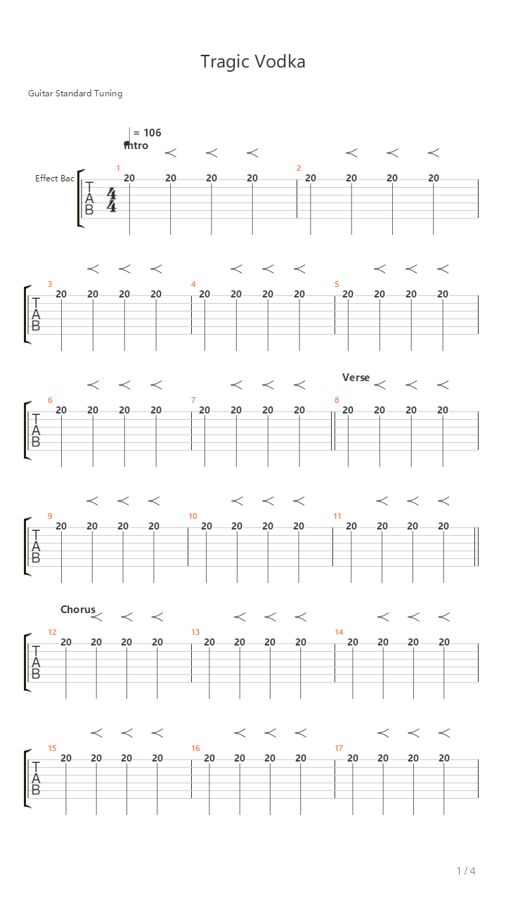 Tragic Vodka吉他谱
