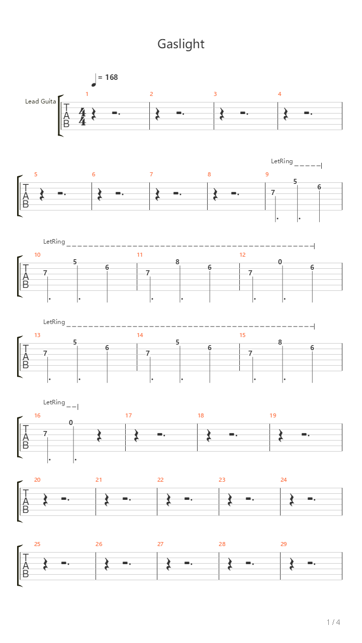 Gaslight吉他谱
