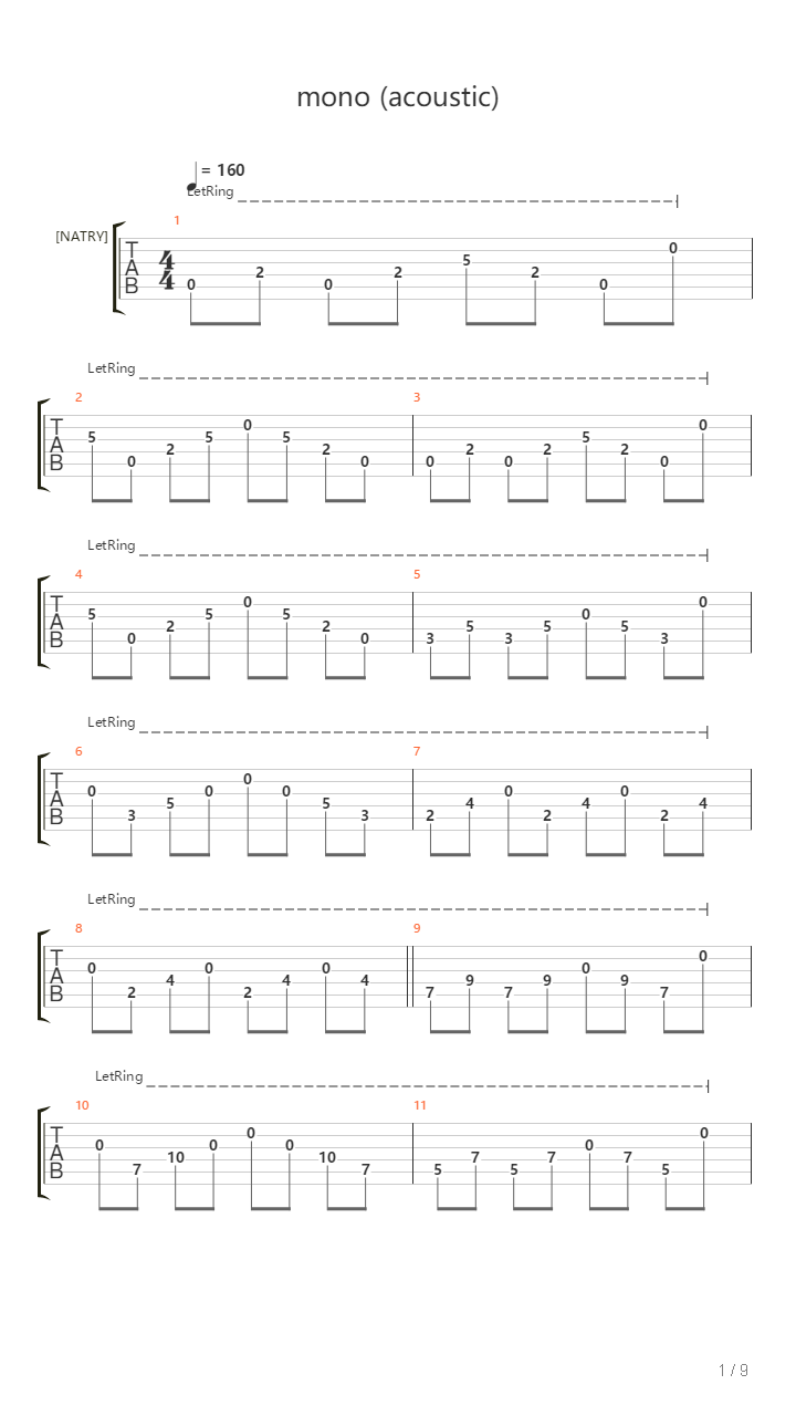 Mono吉他谱