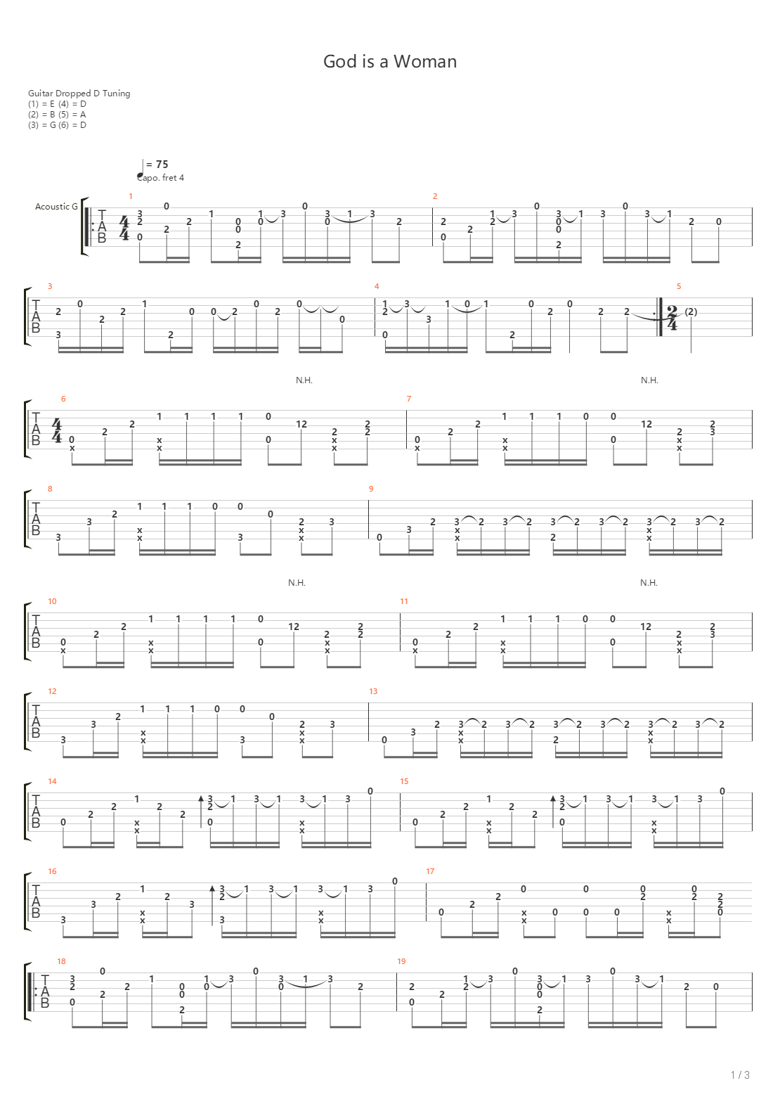 God Is A Woman吉他谱