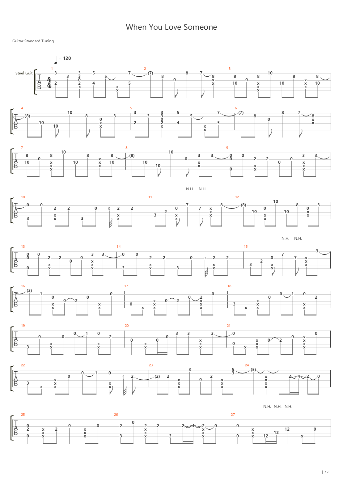 When You Love Someone吉他谱
