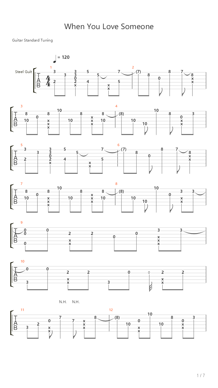 When You Love Someone吉他谱