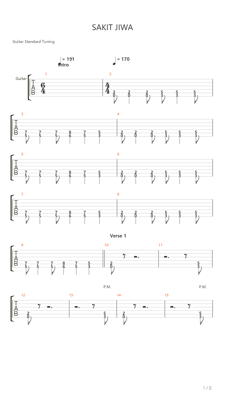 Sakit Jiwa吉他谱