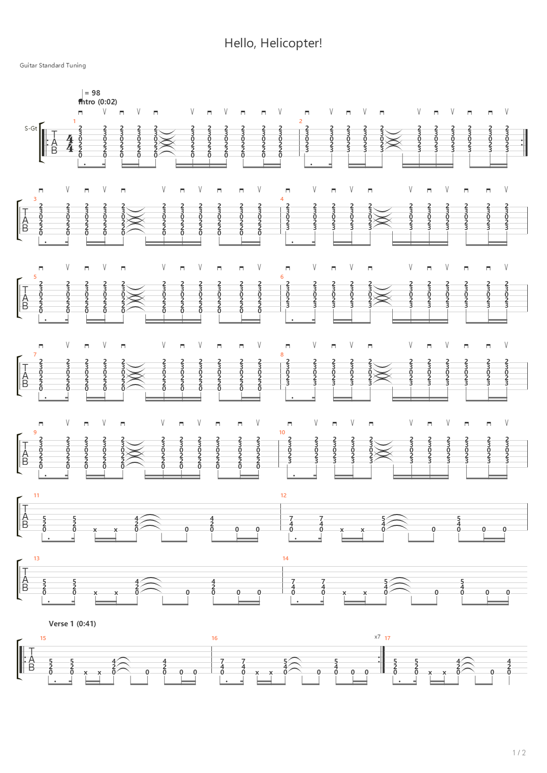 Hello Hellicopter吉他谱