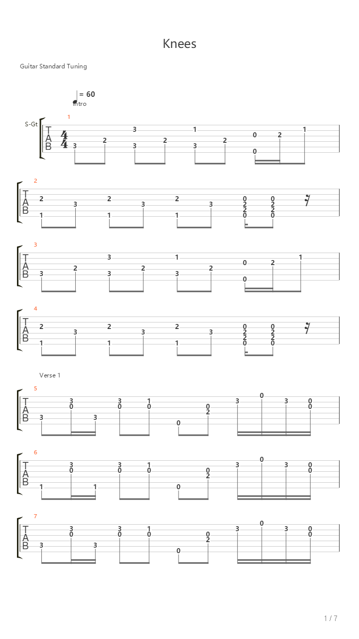 Knees吉他谱
