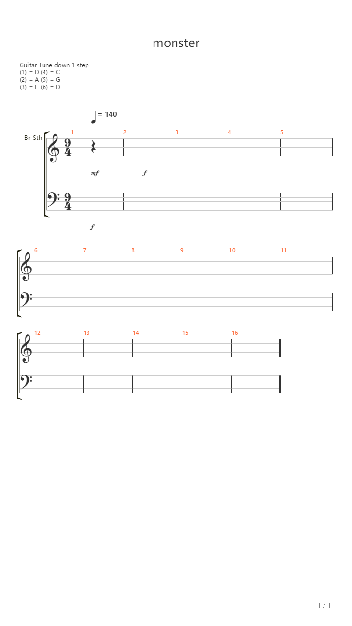 Monster吉他谱
