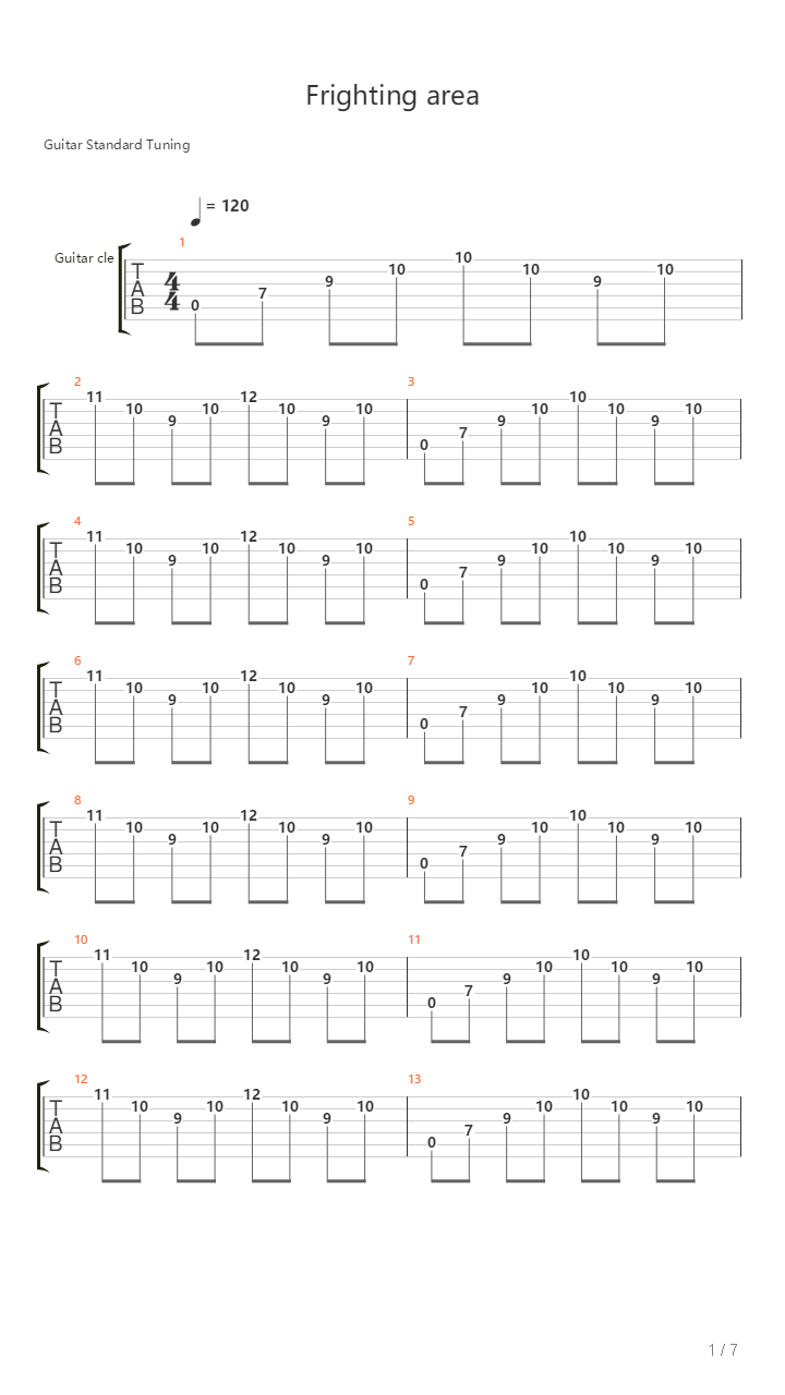 Frightening Area吉他谱