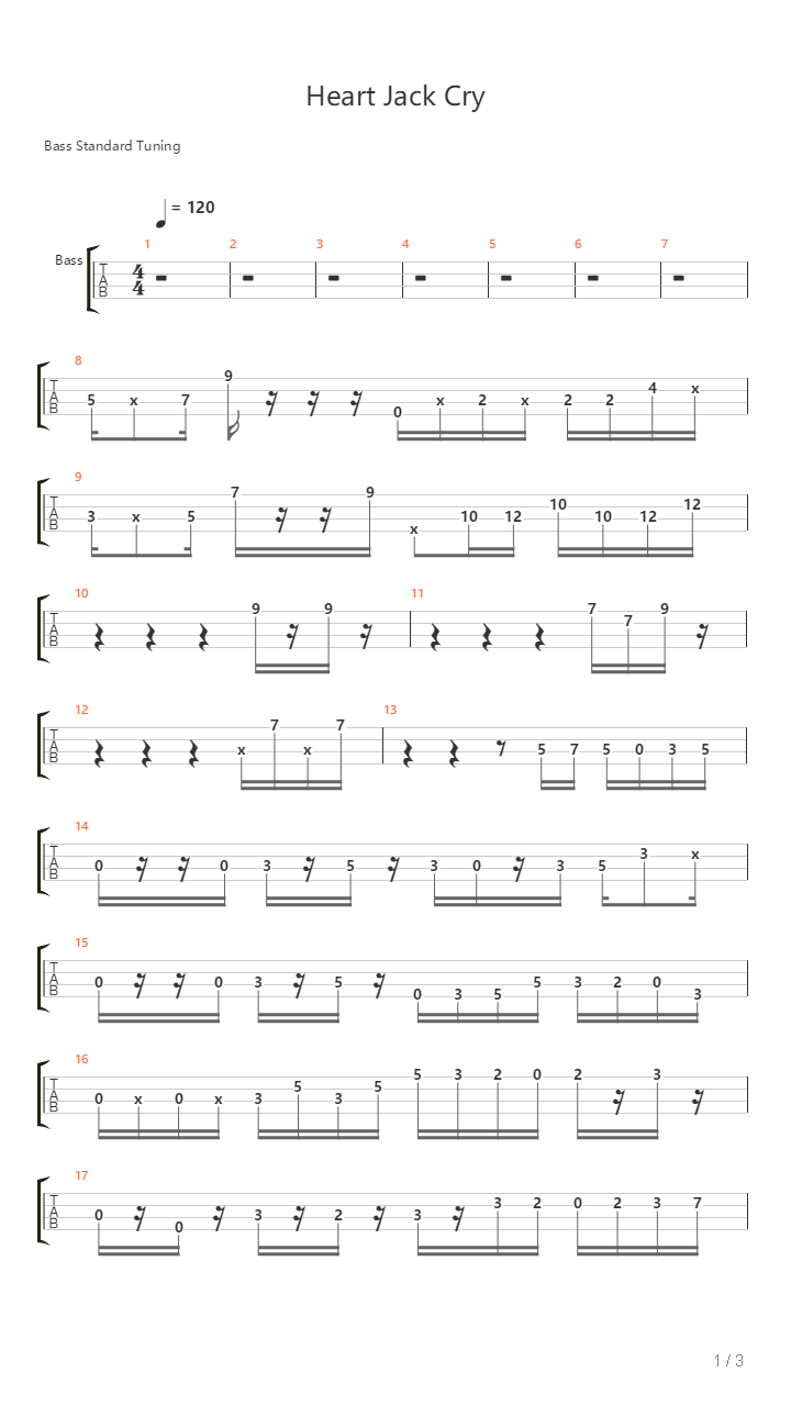 Heart Jack Cry吉他谱
