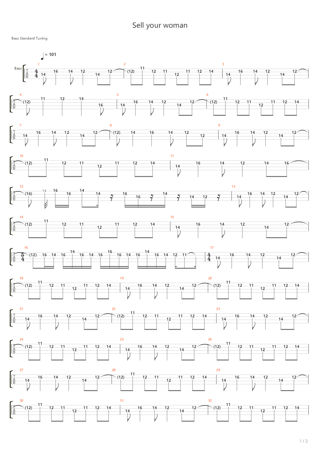 Sell Your Woman吉他谱