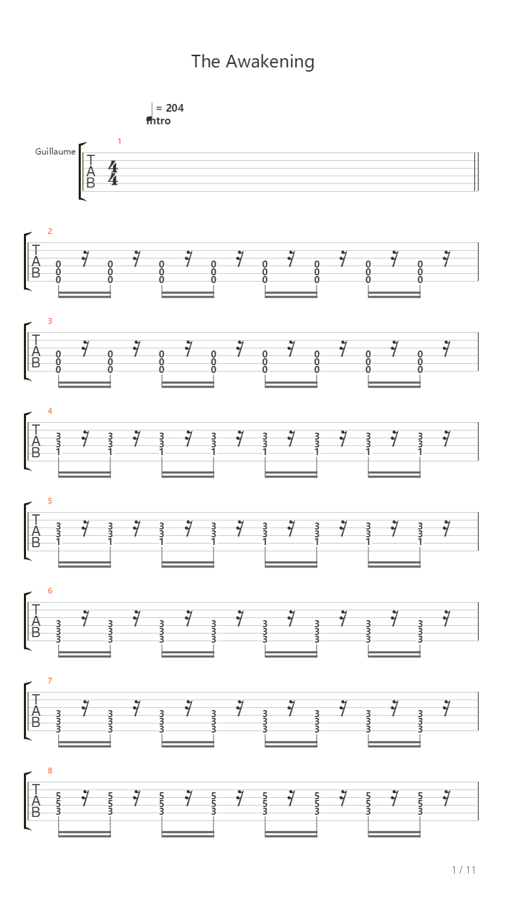 The Awakening吉他谱
