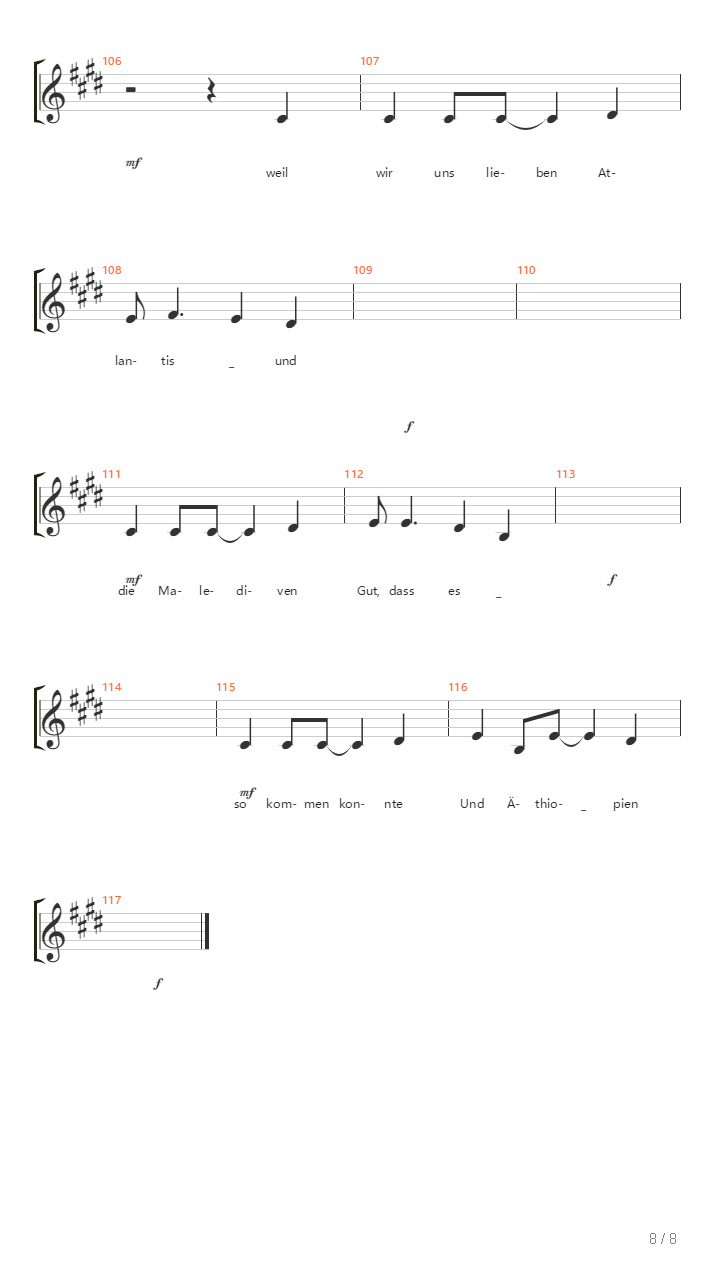 Aethiopien Die Bombe吉他谱