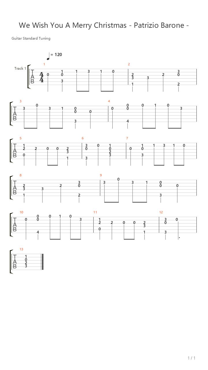 We Wish You A Merry Christmas吉他谱