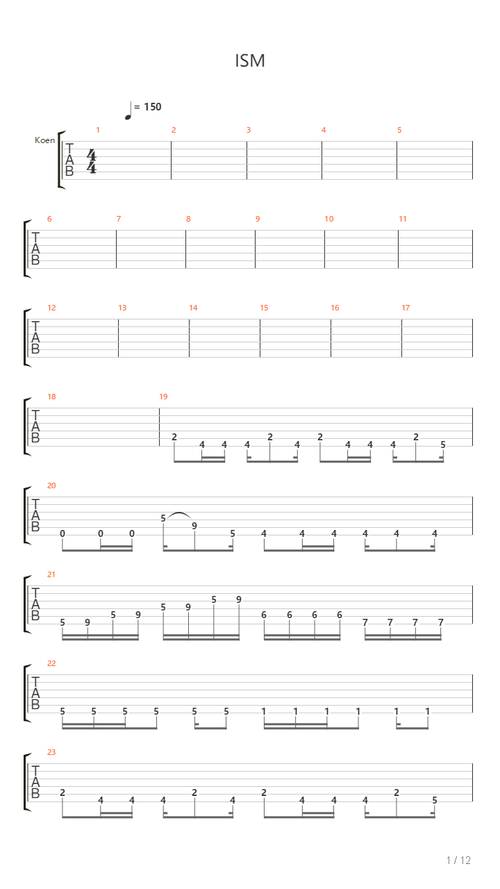 Ism吉他谱