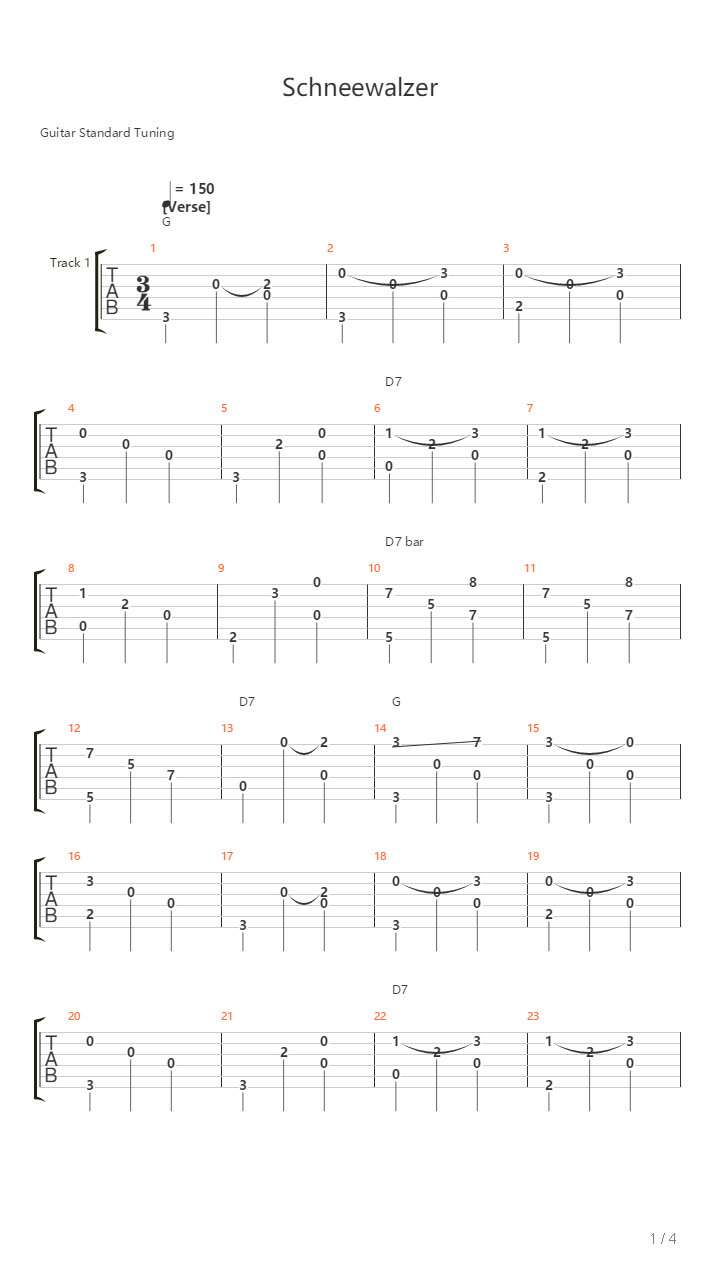 Schneewalzer吉他谱