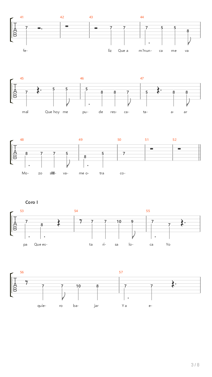 Una Copa Mas吉他谱