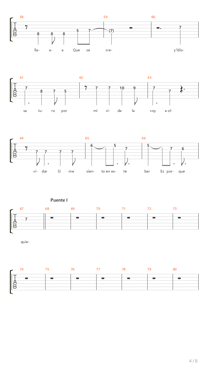 Una Copa Mas吉他谱