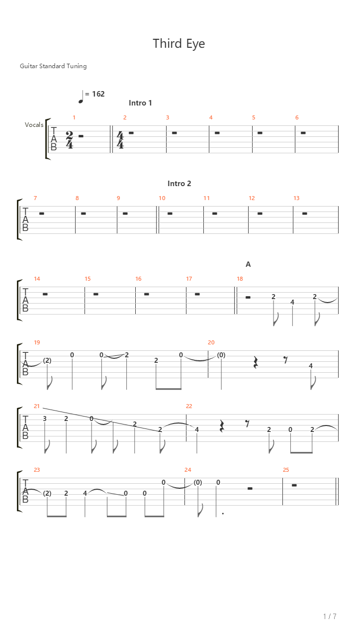 Third Eye吉他谱