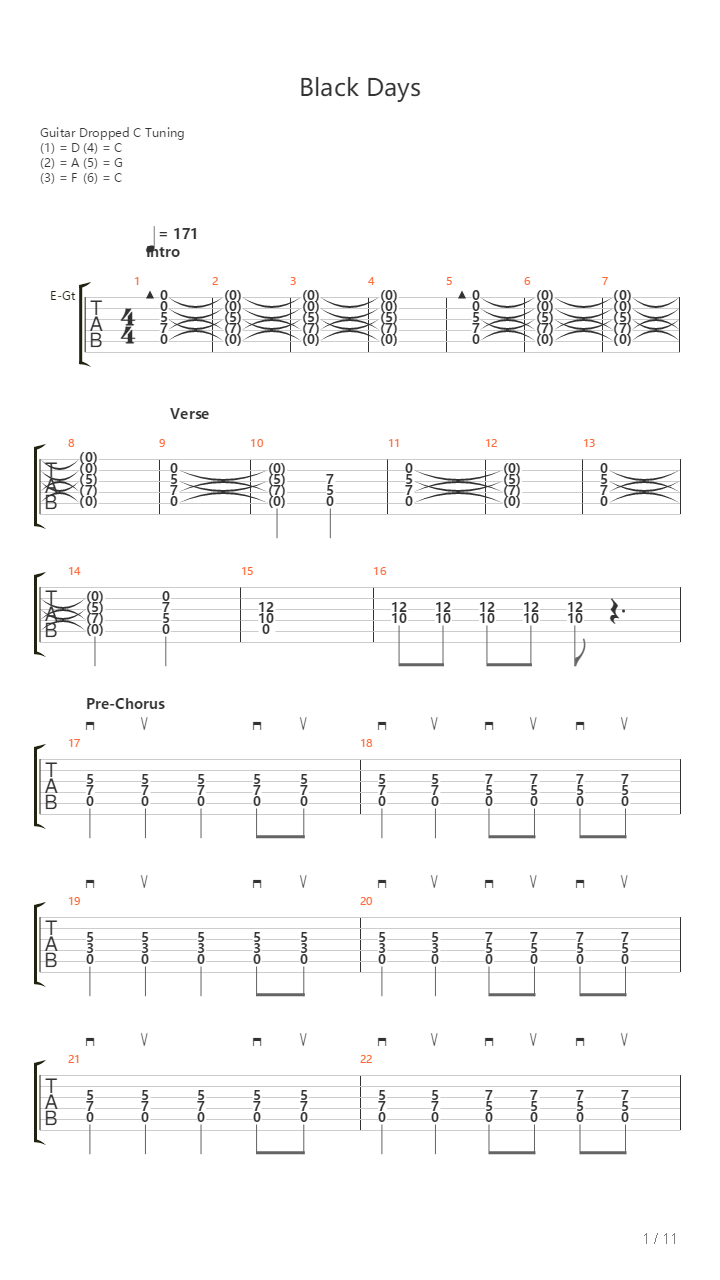 Black Days吉他谱