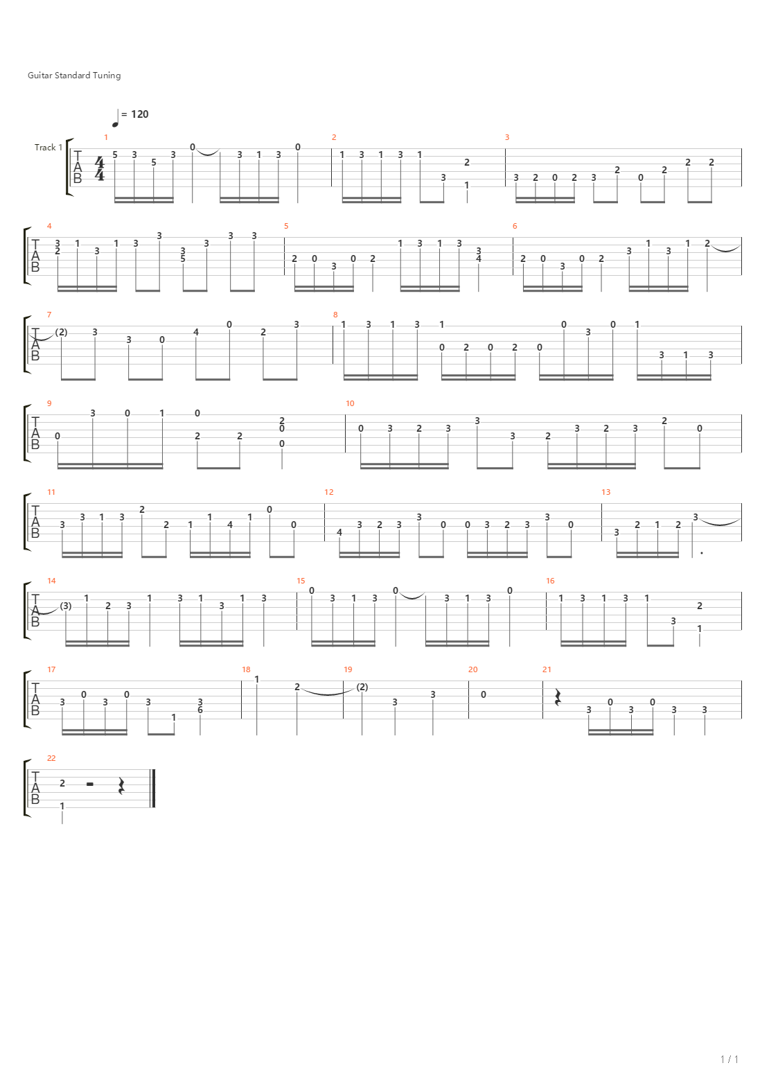 Preludio No17吉他谱