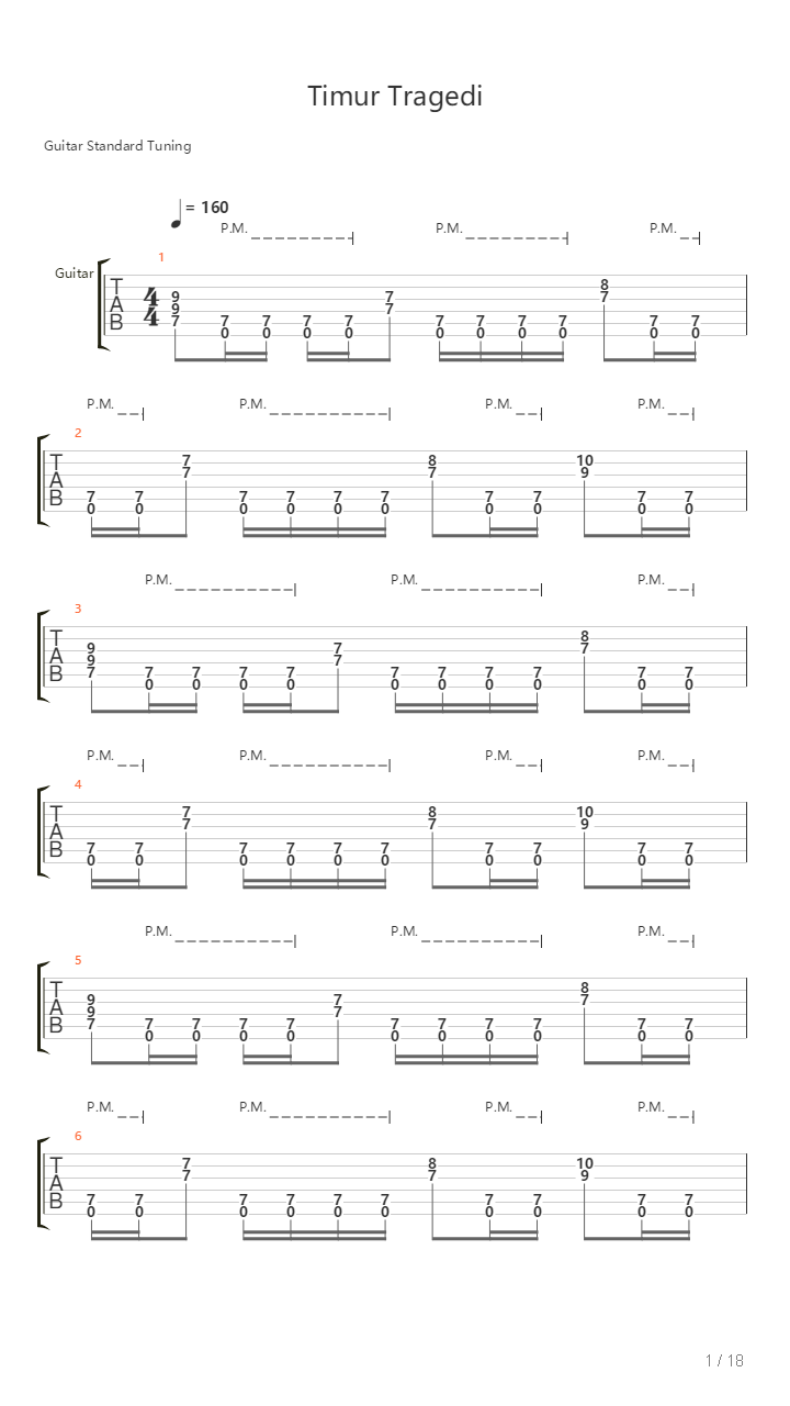 Timur Tragedi吉他谱