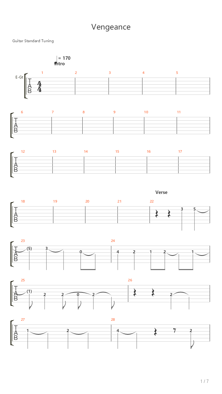 Vengeance吉他谱