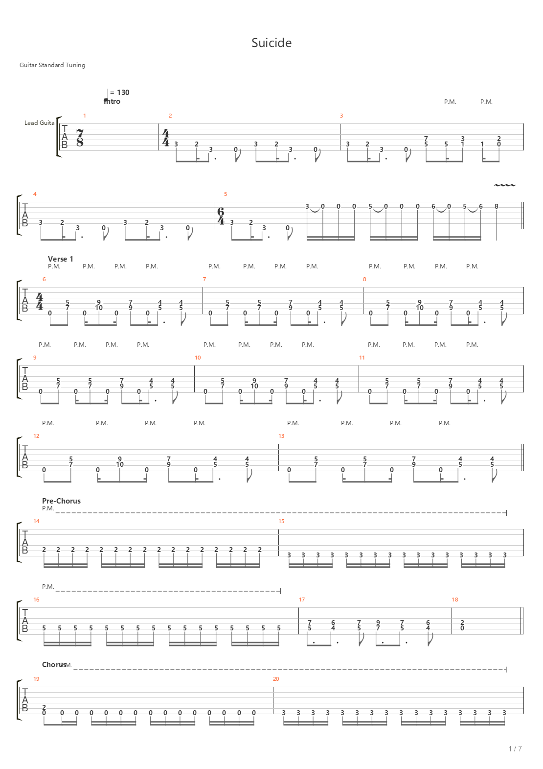 Suicide吉他谱