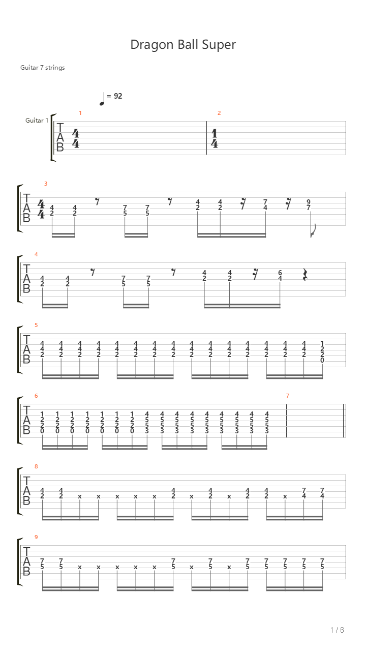 Dragon Ball Super Opening 2吉他谱