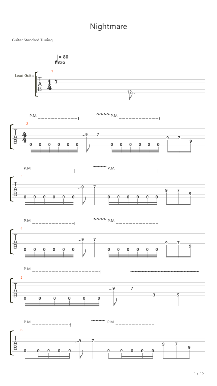 Nightmare吉他谱