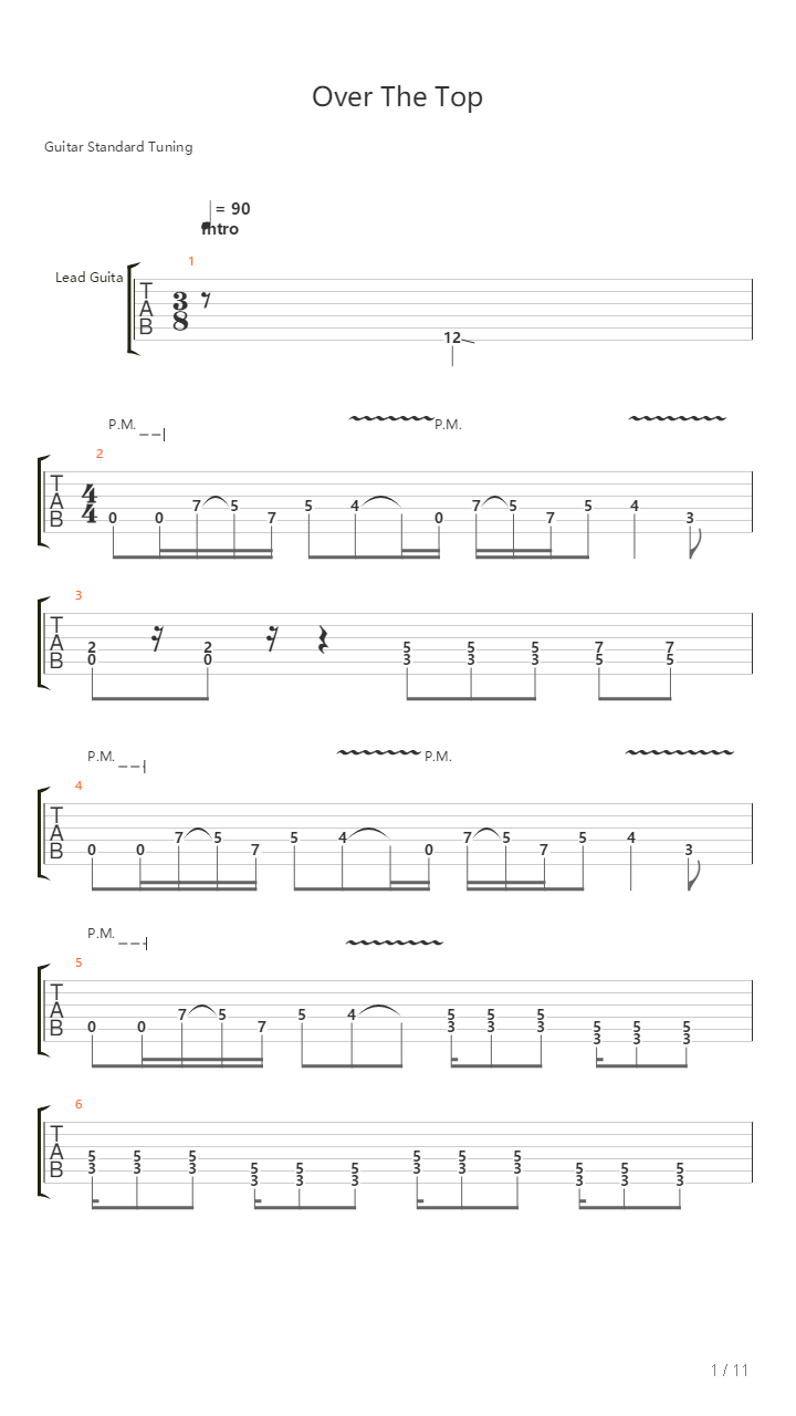 Over The Top吉他谱