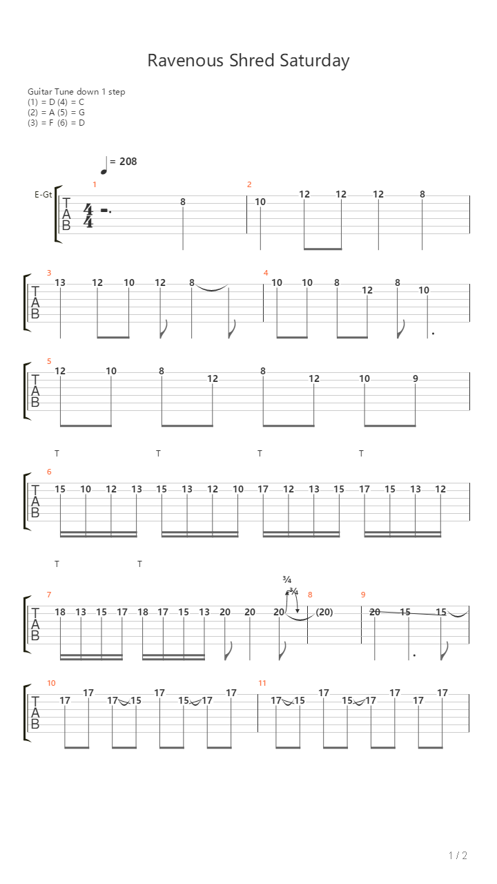 Shred Saturday吉他谱