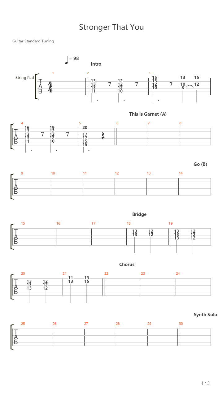 Stronger Than You Ft Estelle吉他谱