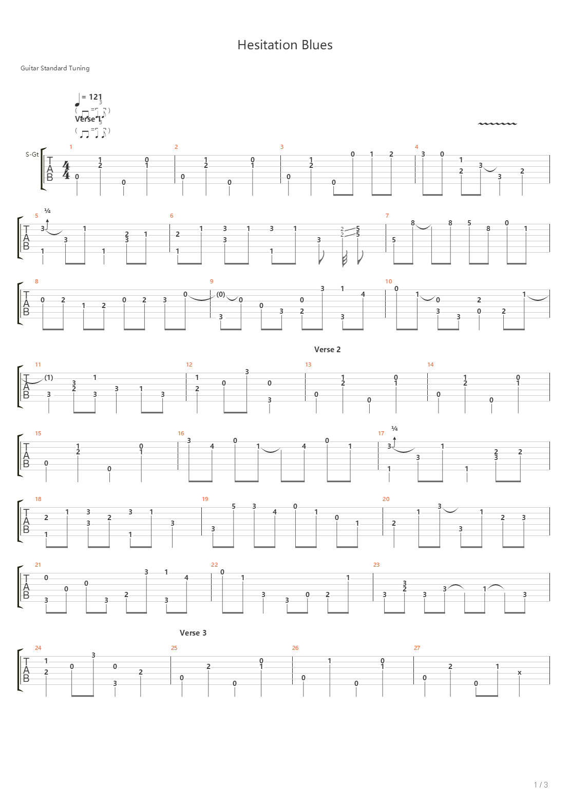 Hesitation Blues吉他谱