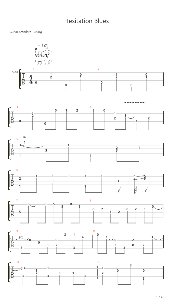 Hesitation Blues吉他谱