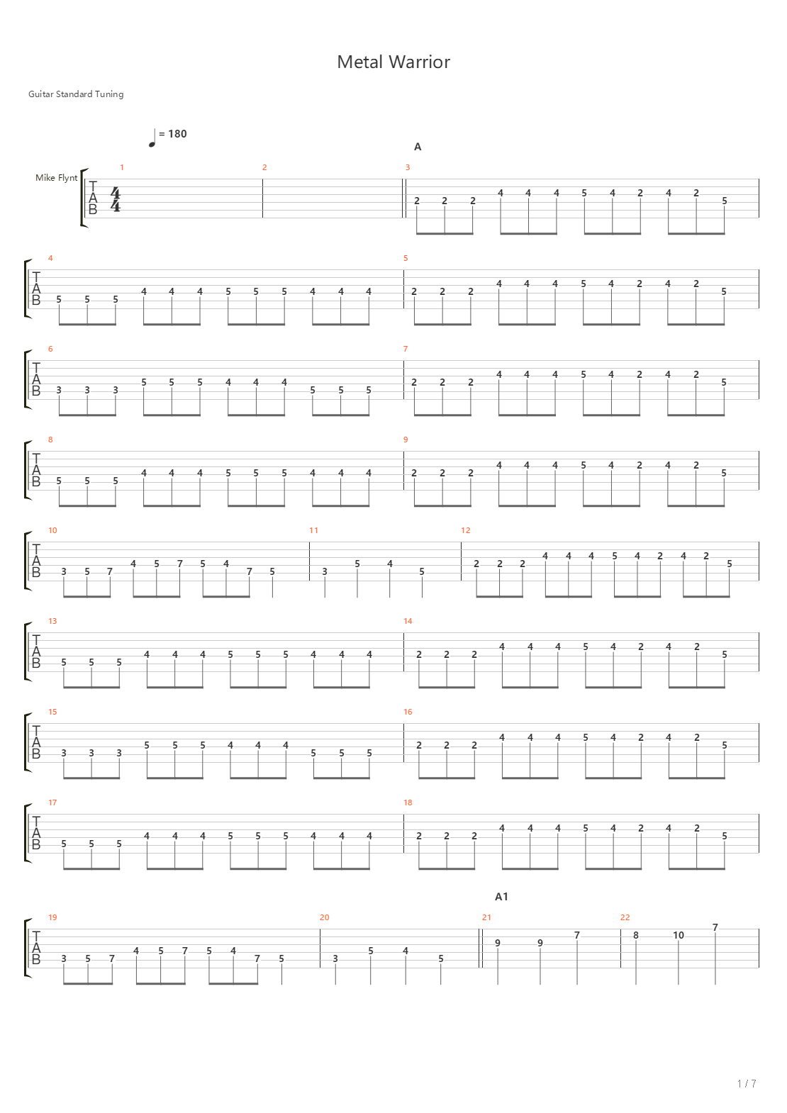 Metal Warrior吉他谱