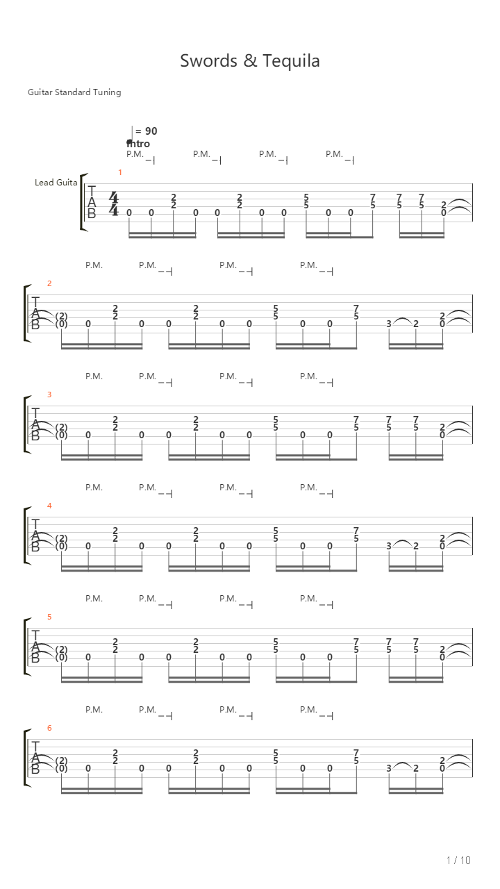 Swords And Tequila吉他谱