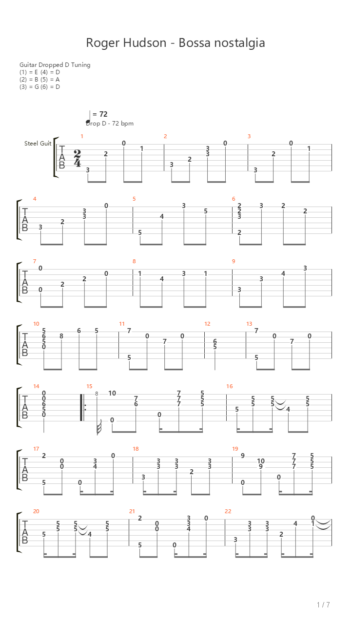 Bossa Nostalgia吉他谱