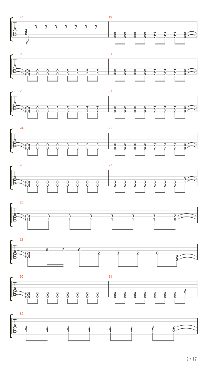 R吉他谱