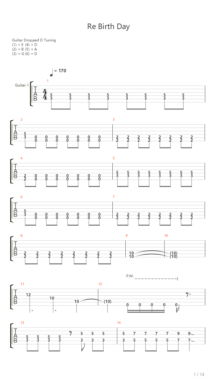 Re Birth Day吉他谱