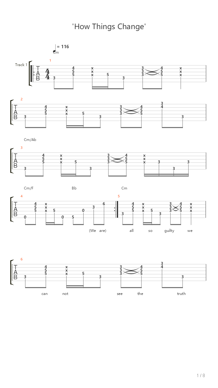 How Things Change吉他谱