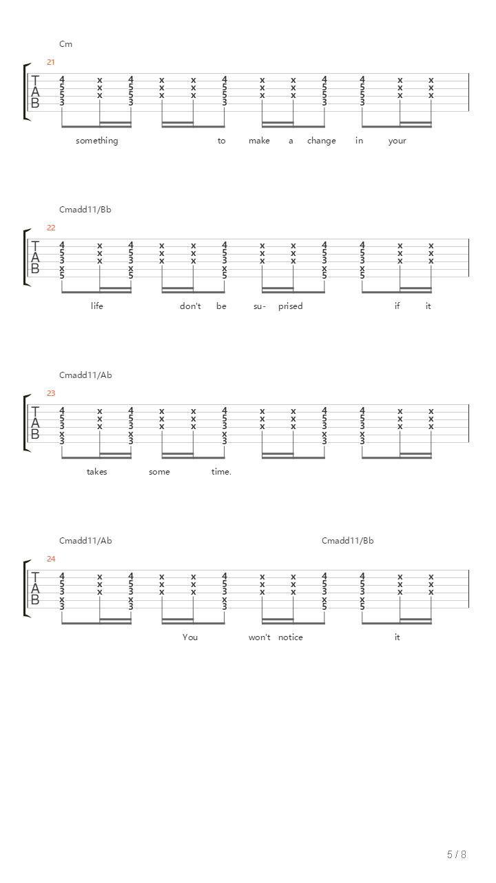 How Things Change吉他谱