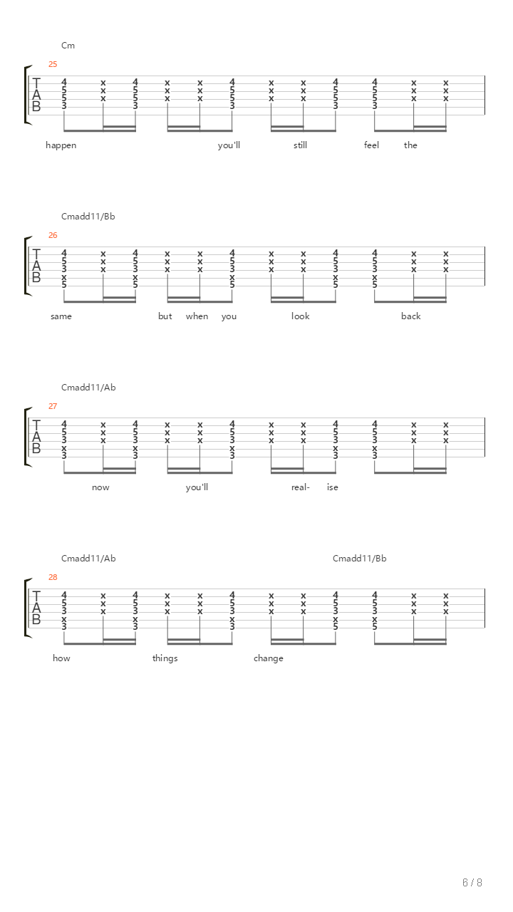 How Things Change吉他谱