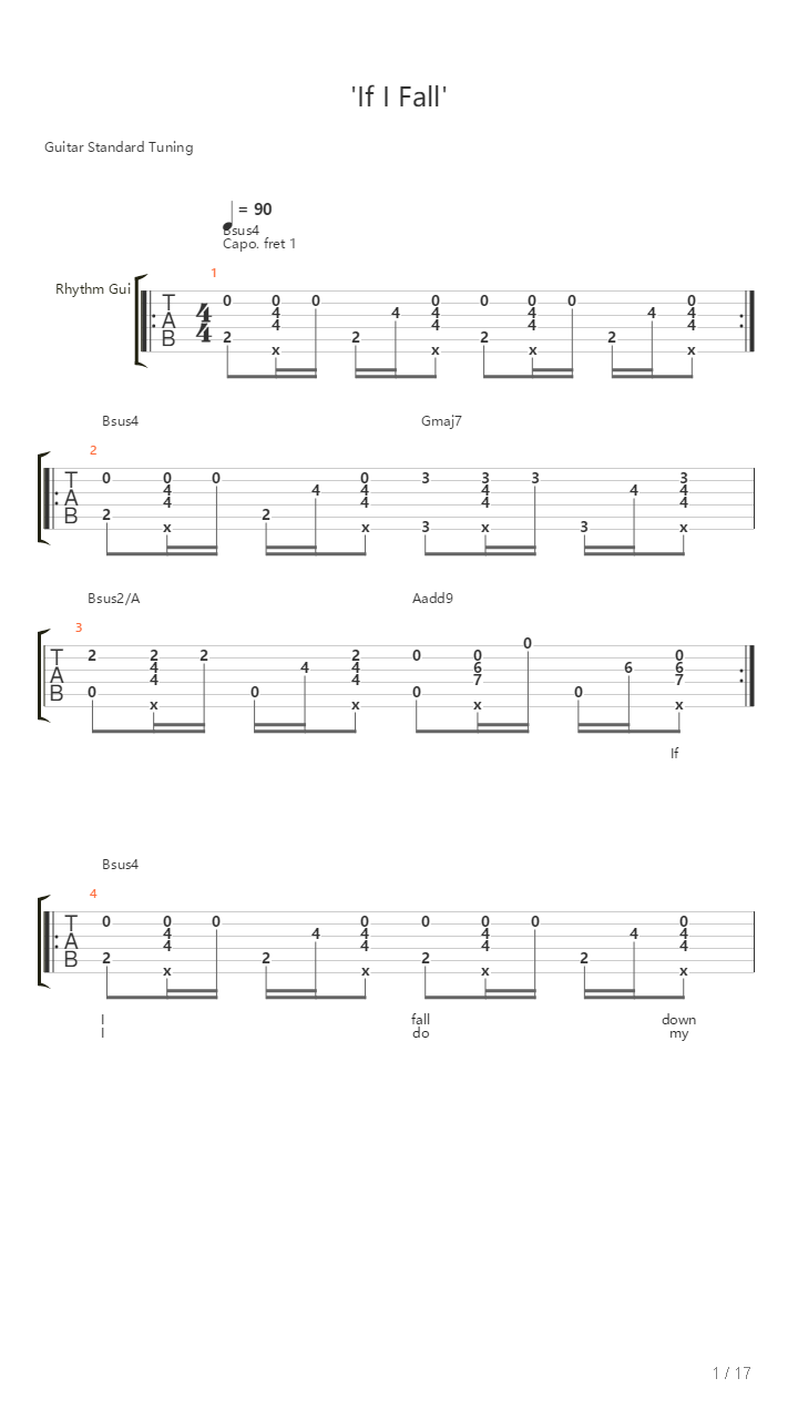 If I Fall吉他谱
