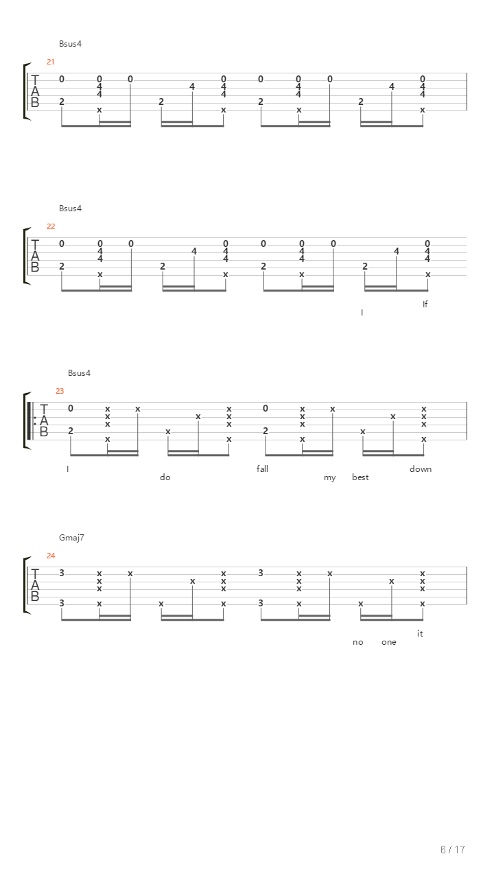 If I Fall吉他谱