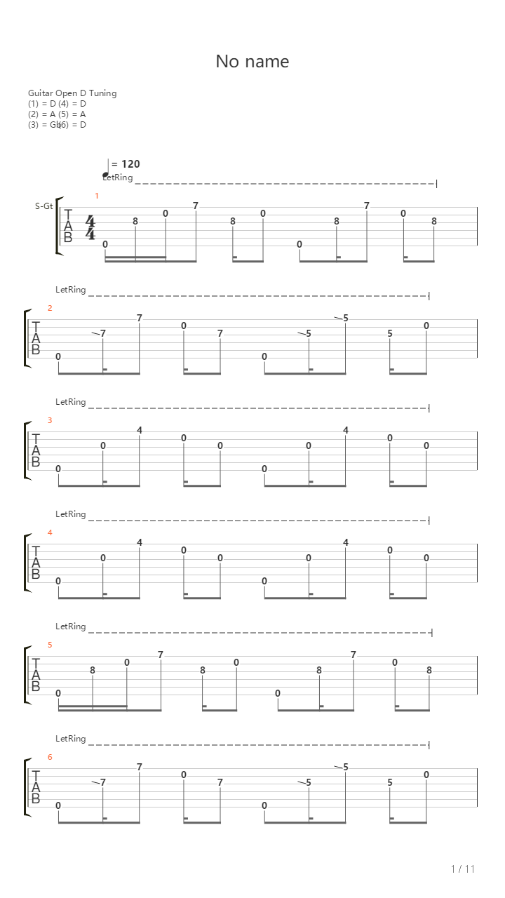 No Name吉他谱