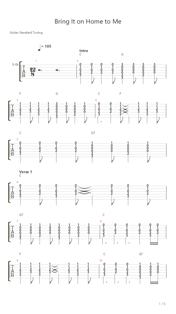 Bring It On Home To Me吉他谱