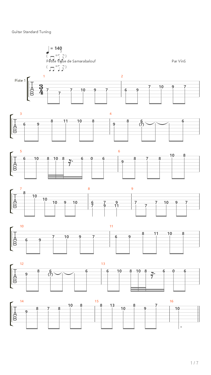 Petite Valse吉他谱