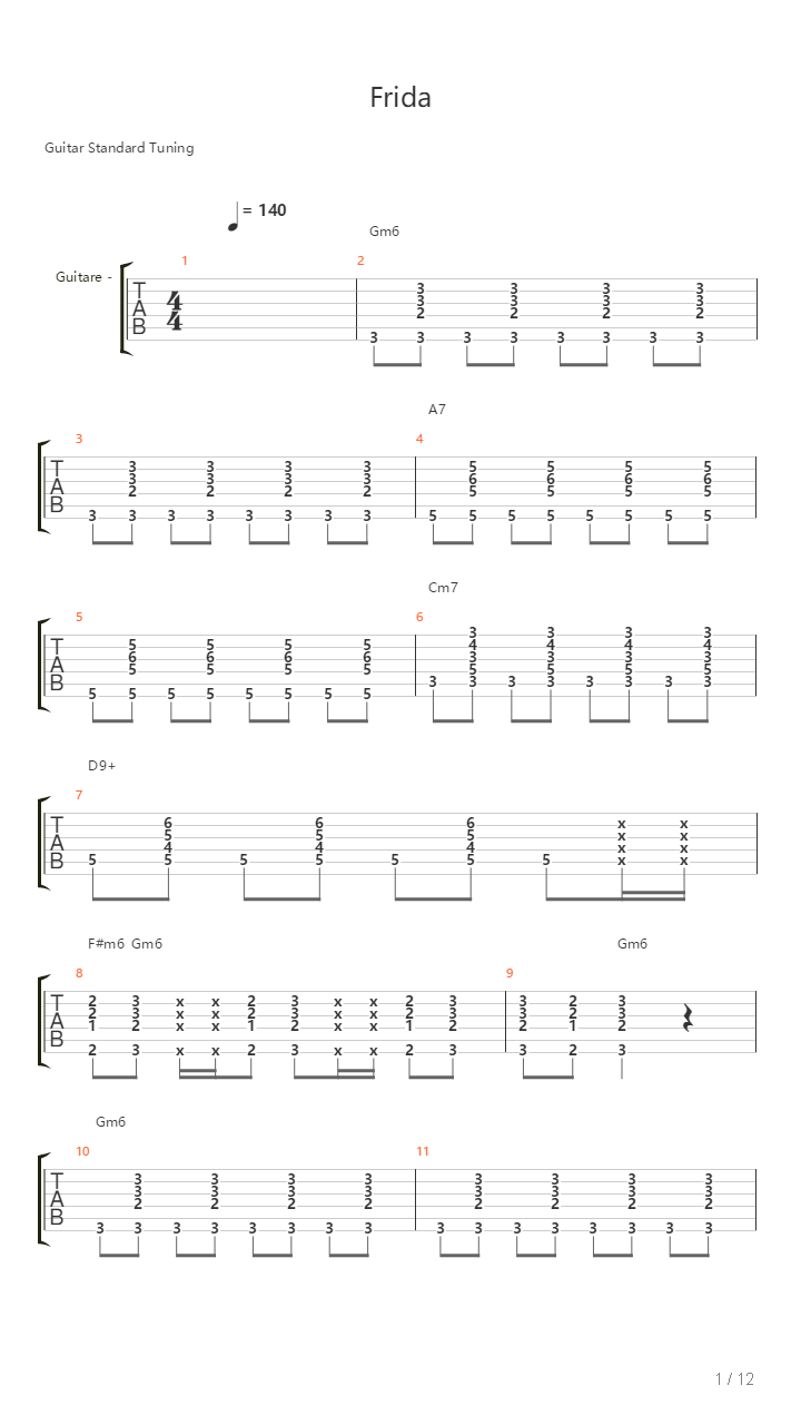 Frida吉他谱